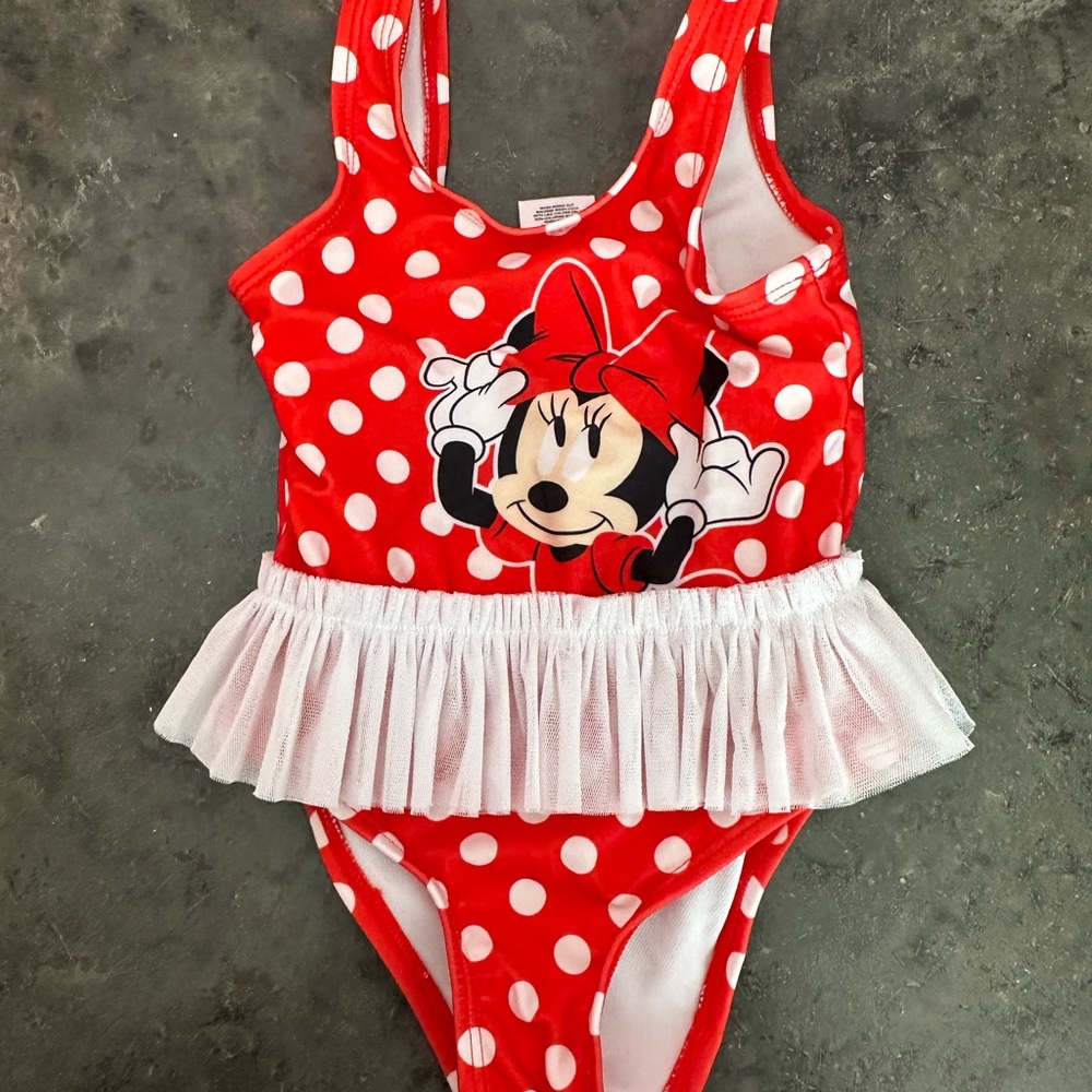 Disney Red and White Polka Dot Kids One Piece